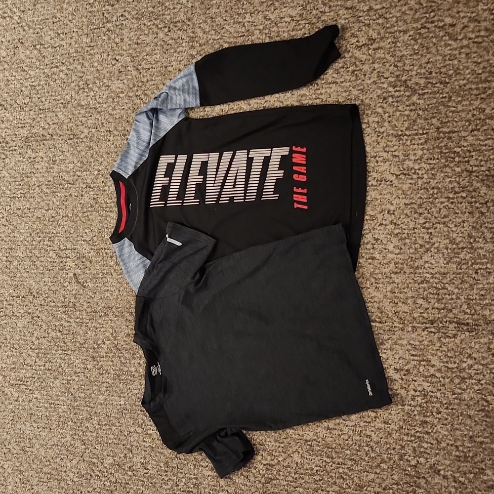 2 Youth Athletic Works Athletic Shirts Size L Color Black
